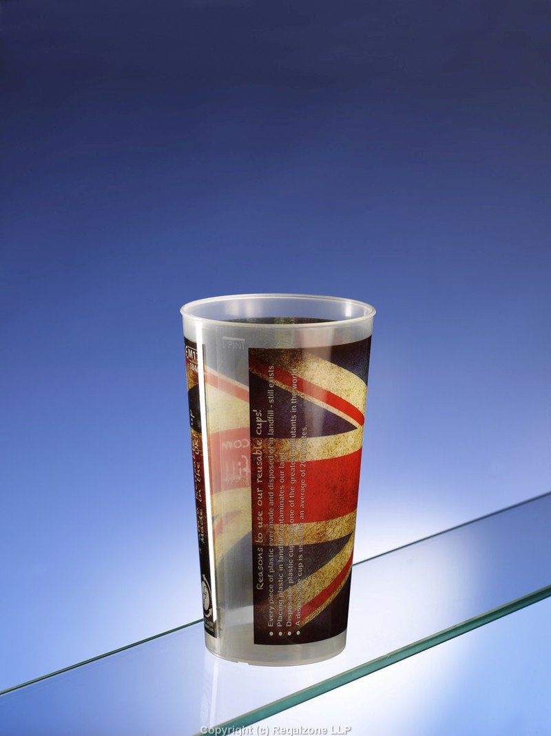 Reusable Plastic Pint Cups with PhotoRealistic Full Wrap Printing