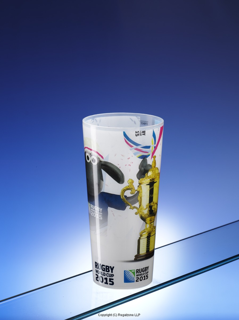 Reusable Plastic Pint Cups with PhotoRealistic Full Wrap Printing