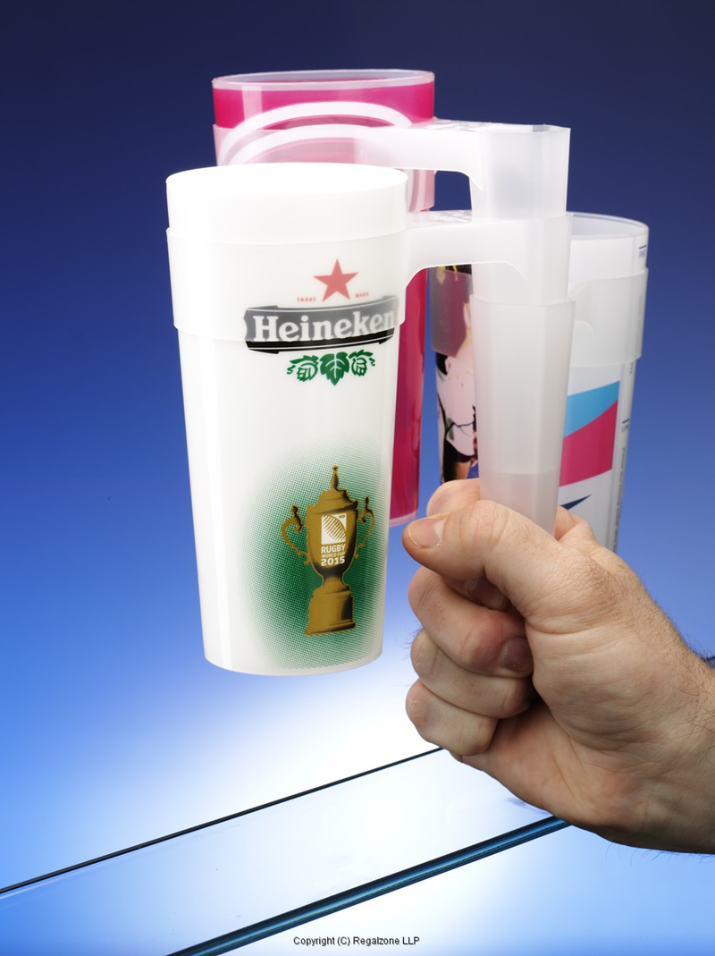 Reusable Plastic Pint Cups with PhotoRealistic Full Wrap Printing