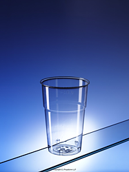C575CE: Crystal clear plastic pint glass (to rim) (CE marked)