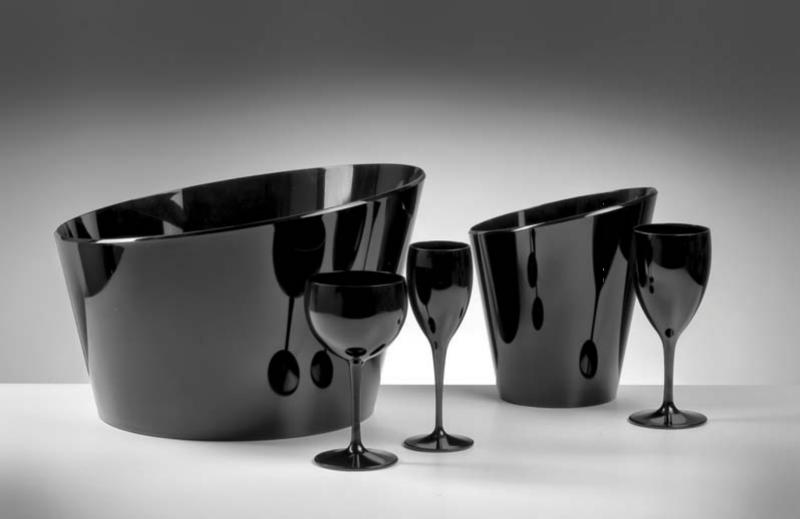 Large Ice Buckets in Clear, White and Black Plastic