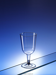 '1193': Two piece 240ml disposable plastic wine glass (Regalzone UK)
